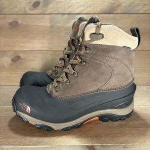 north face chilkat III mens size 8 shoes brown insulated waterproof snow boots